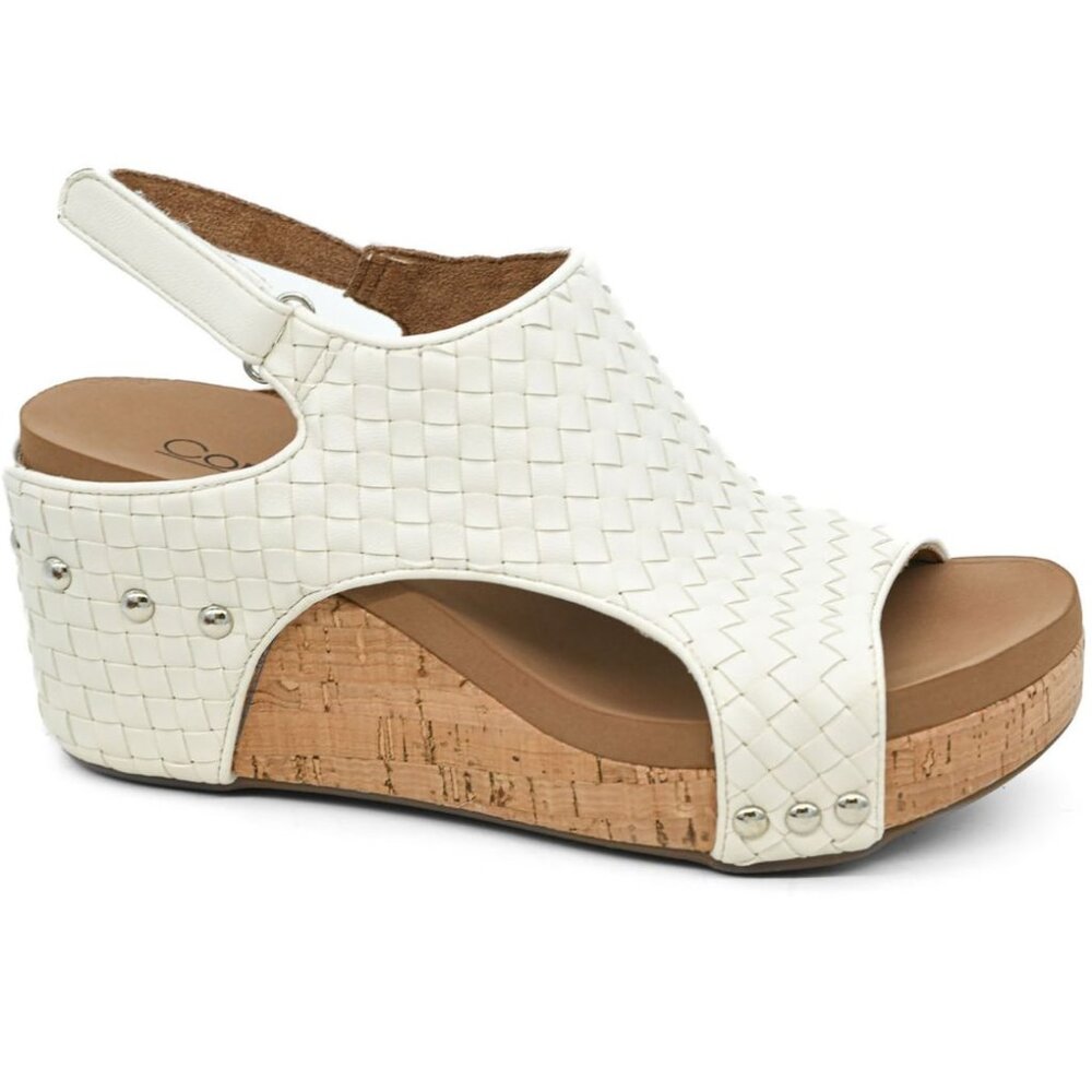 Corkys Carley Ivory Woven Wedge, New in Box